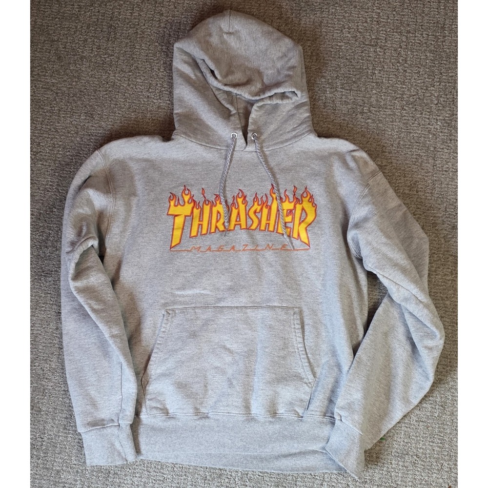 THRASHER Magazine Hoodie Sweatshirt Sweater Men's Size Small Pullover Gray